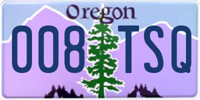 OR license plate 008TSQ