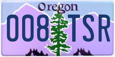 OR license plate 008TSR