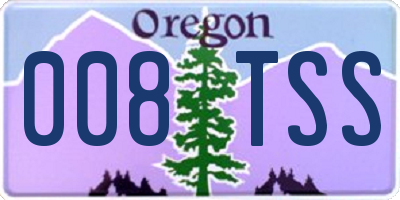 OR license plate 008TSS