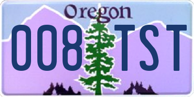 OR license plate 008TST