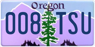 OR license plate 008TSU