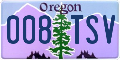 OR license plate 008TSV