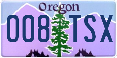 OR license plate 008TSX