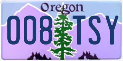 OR license plate 008TSY