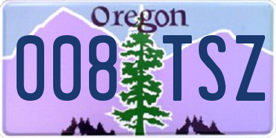 OR license plate 008TSZ