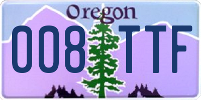 OR license plate 008TTF
