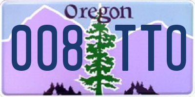 OR license plate 008TTO