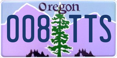 OR license plate 008TTS