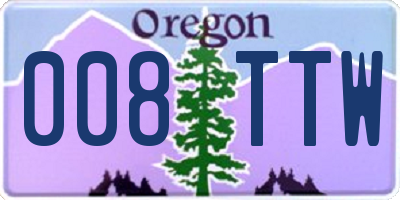 OR license plate 008TTW
