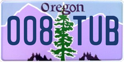 OR license plate 008TUB