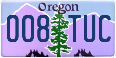 OR license plate 008TUC
