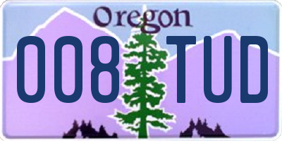 OR license plate 008TUD