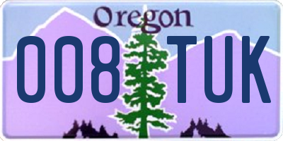 OR license plate 008TUK
