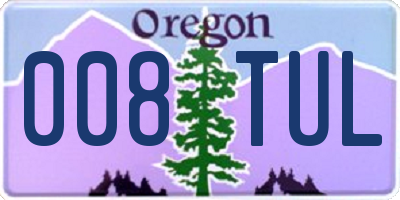 OR license plate 008TUL