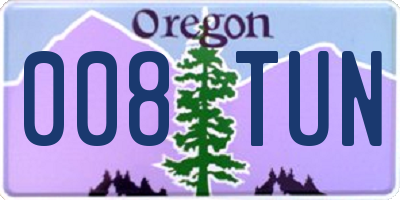 OR license plate 008TUN