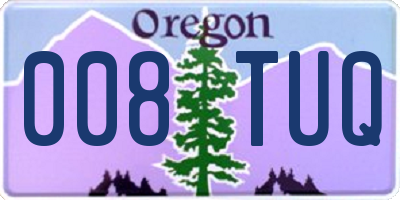 OR license plate 008TUQ