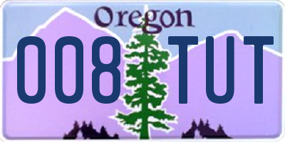 OR license plate 008TUT