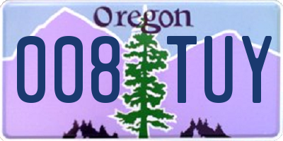 OR license plate 008TUY