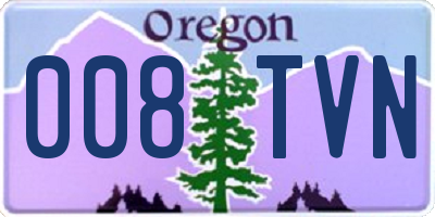 OR license plate 008TVN