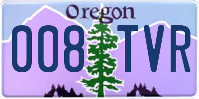 OR license plate 008TVR