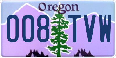 OR license plate 008TVW