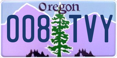 OR license plate 008TVY
