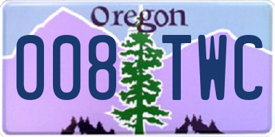 OR license plate 008TWC