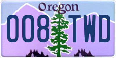 OR license plate 008TWD