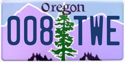 OR license plate 008TWE