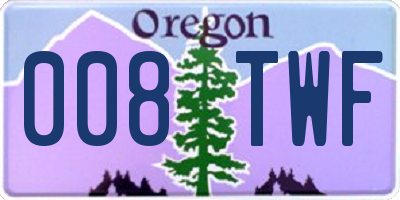 OR license plate 008TWF
