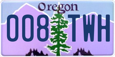 OR license plate 008TWH