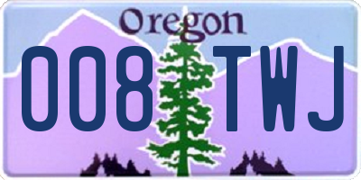OR license plate 008TWJ