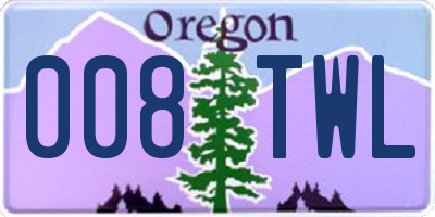 OR license plate 008TWL
