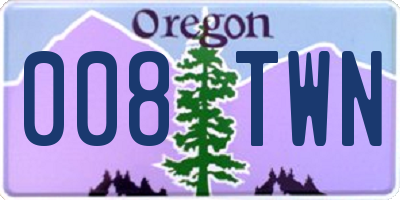 OR license plate 008TWN