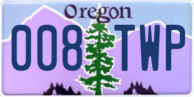 OR license plate 008TWP