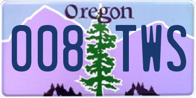 OR license plate 008TWS
