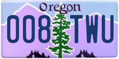 OR license plate 008TWU