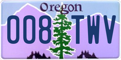 OR license plate 008TWV
