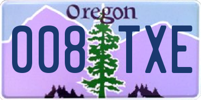 OR license plate 008TXE