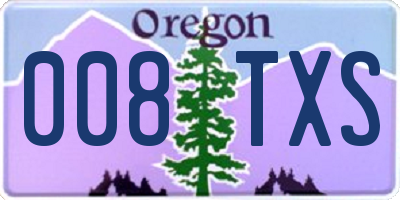 OR license plate 008TXS