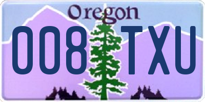 OR license plate 008TXU