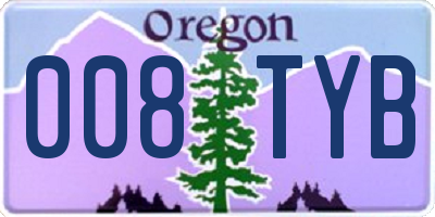 OR license plate 008TYB