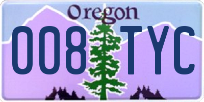 OR license plate 008TYC