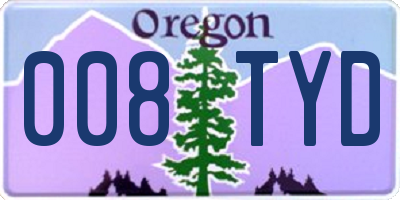 OR license plate 008TYD