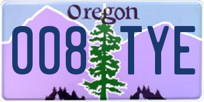 OR license plate 008TYE