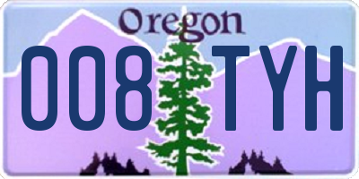 OR license plate 008TYH