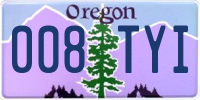 OR license plate 008TYI
