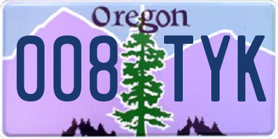OR license plate 008TYK