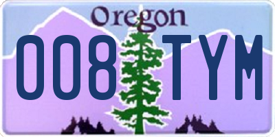 OR license plate 008TYM