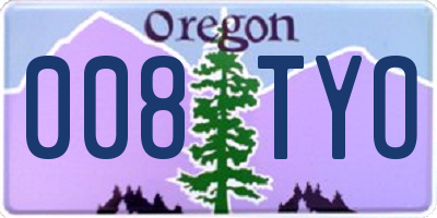OR license plate 008TYO